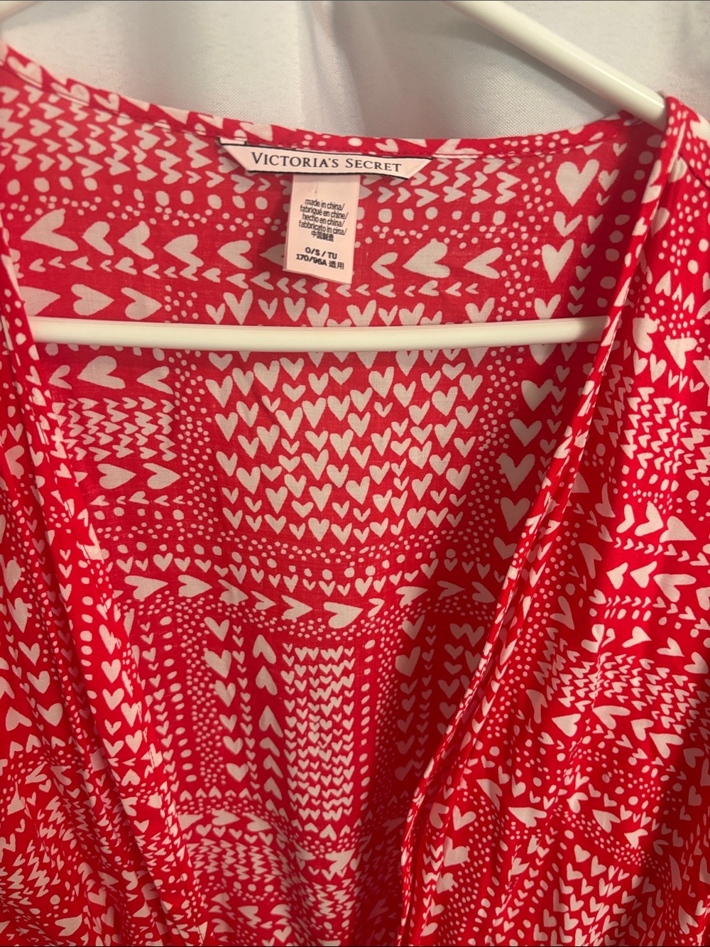 Victoria's Secret Red and White Heart Print cover up
